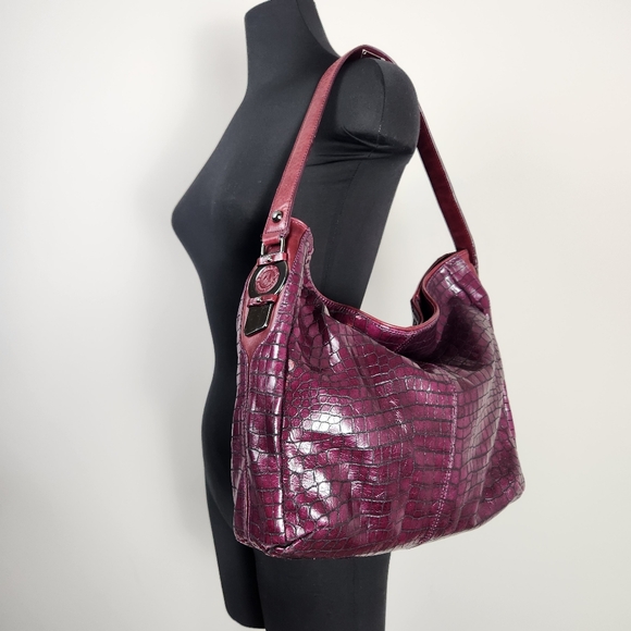 Donald J. Pliner Handbags - DONALD J. PLINER croc embossed tote shoulder bag